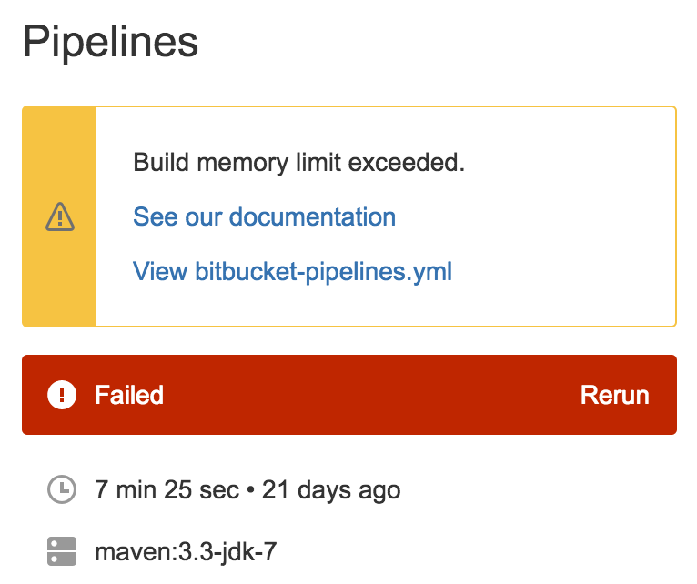 Sección Pipelines en Bitbucket